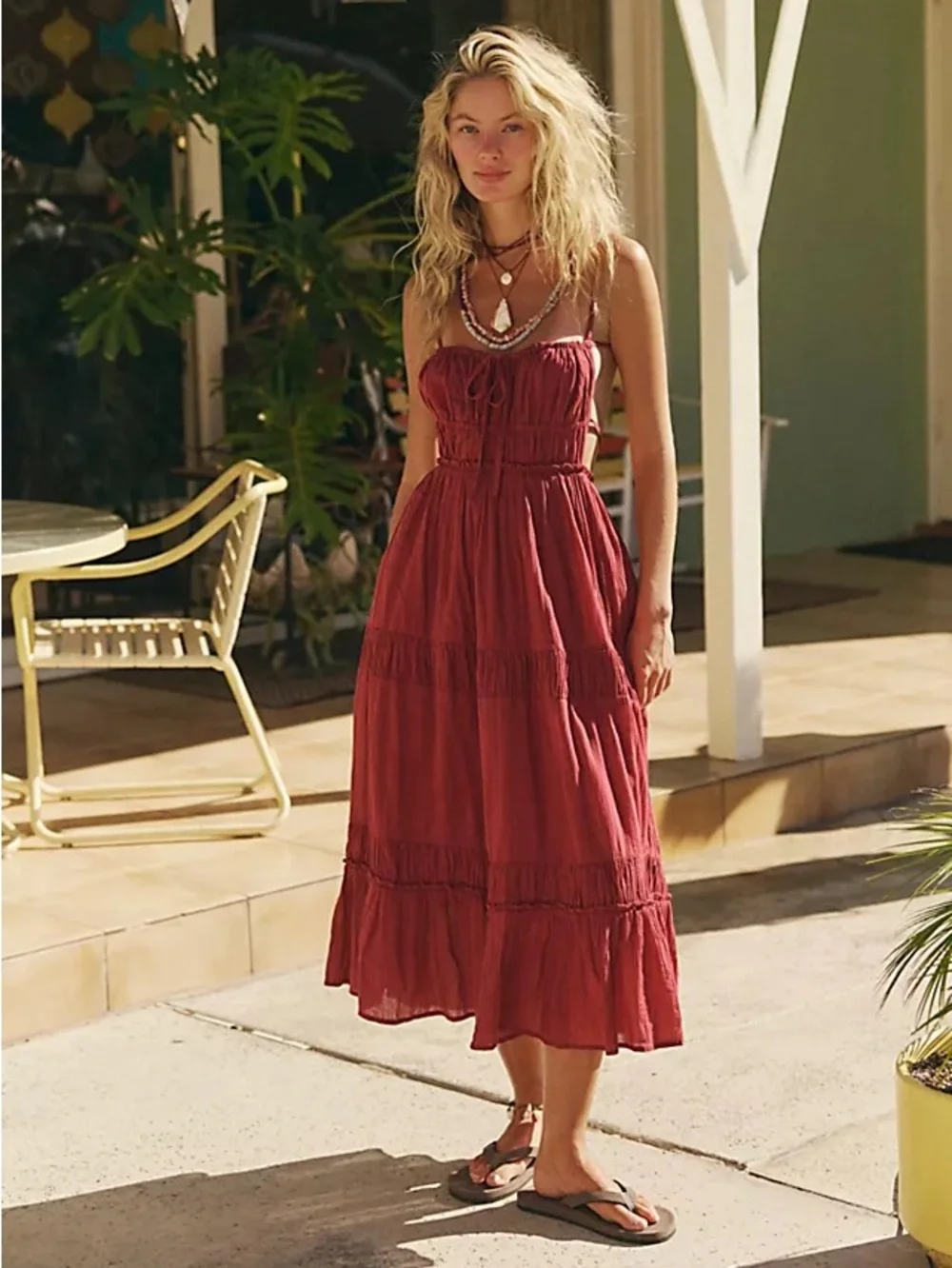 free people maxi dress red Free People print insert boho maxi dress in red